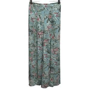 Peach Love California Floral Split Front Leg Palazzo Pants Size Small
